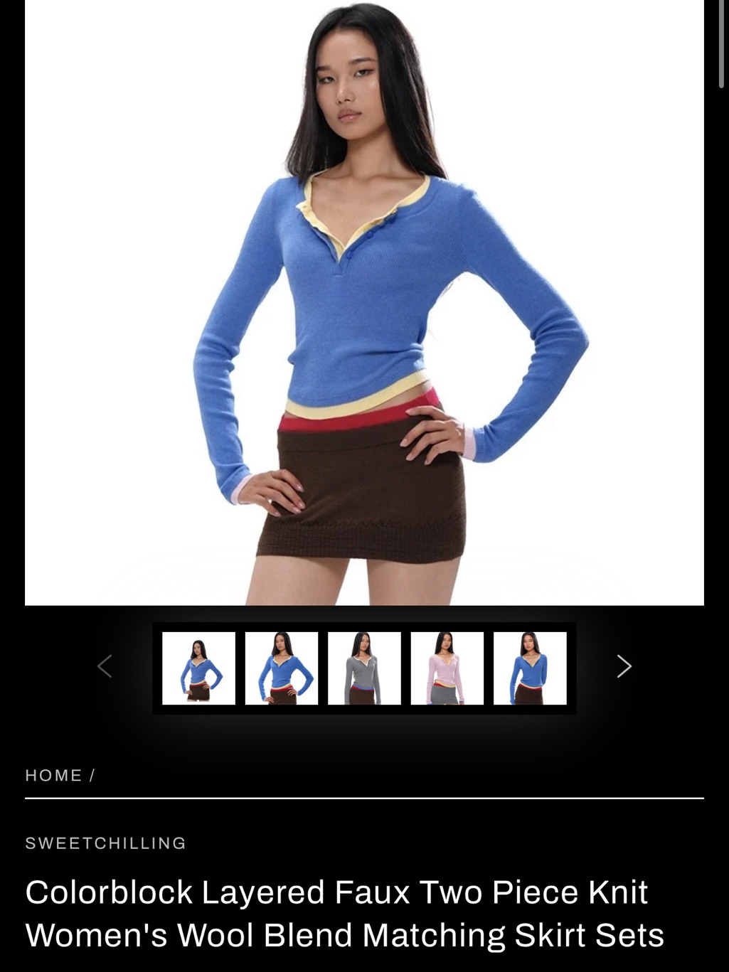 Colorblock Layered V-Neck Sweet Chilling Top With Contrast Trim - Women — image 2 of 8